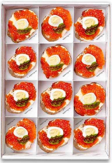 Праздничные брускетты с икрой — доставка боксов Нижний Новгород