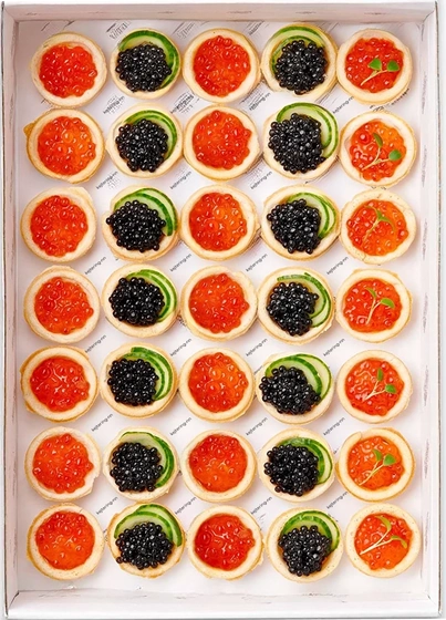 Икорное ассорти в мини-тарталетках — доставка боксов Нижний Новгород