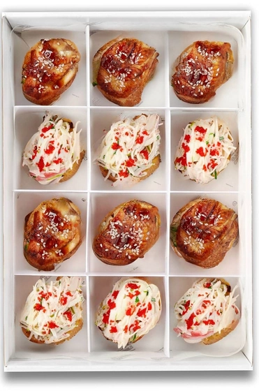 Брускетта с крабом и копчёным угрём — доставка боксов Нижний Новгород