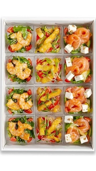 Ассорти мини-салатов с морепродуктами №1 — доставка боксов Нижний Новгород