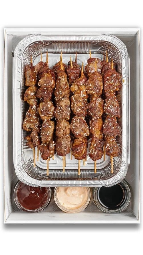 Сет свиных шашлычков по-азиатски на гриле